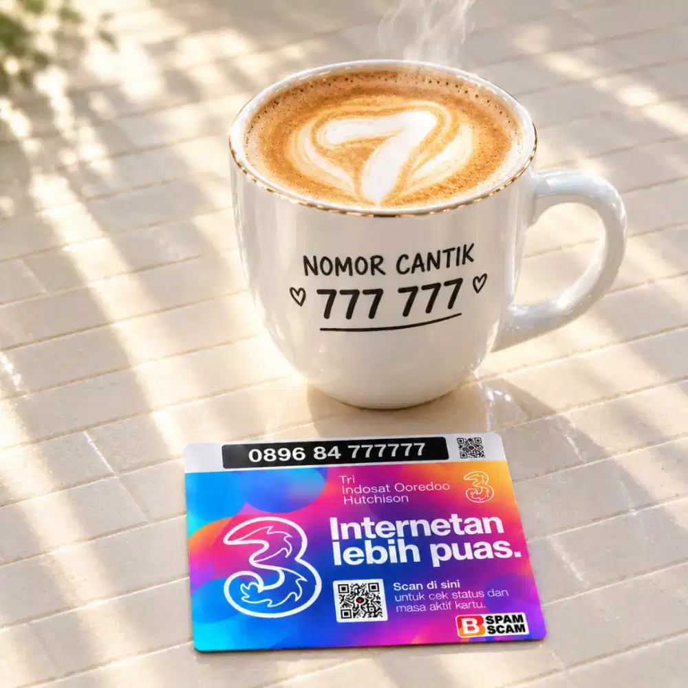 (bisa COD 777 777) Nomor CANTIK kartu TRI INDOSAT HOKI HEXA 777777