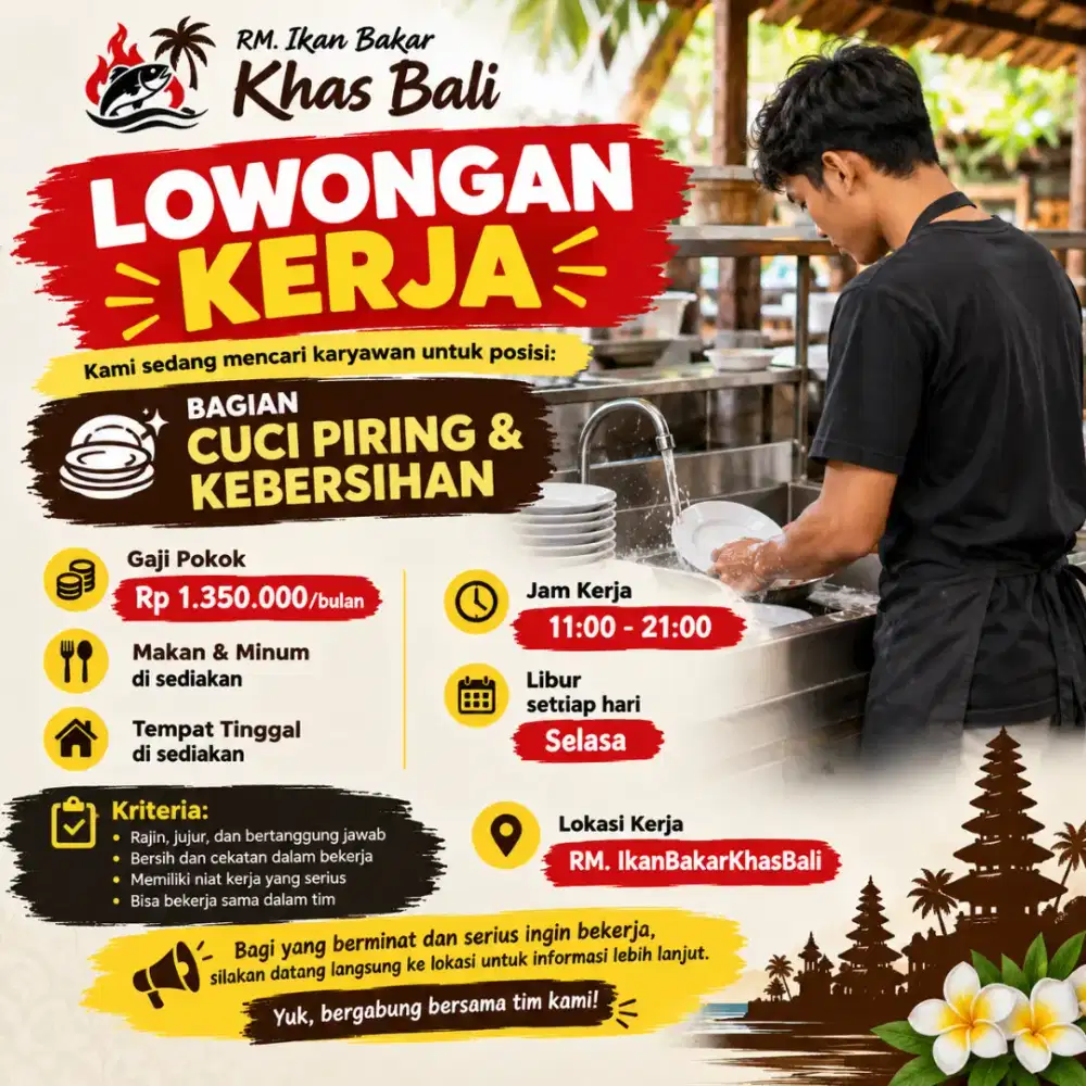 Cari Karyawan Bagian Cuci Piring