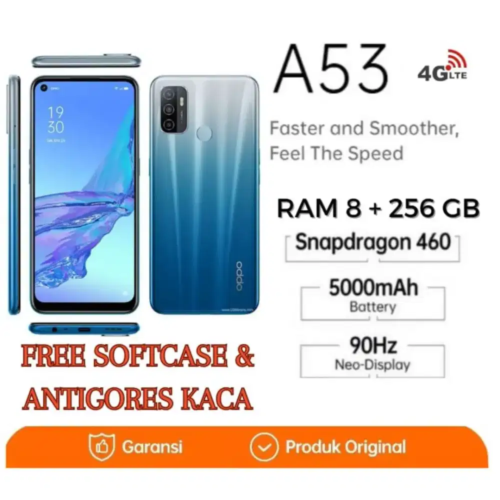 HP OPPO A53 ram 8/256GB 4G LTE Smartphone GARANSI 1 TAHUN