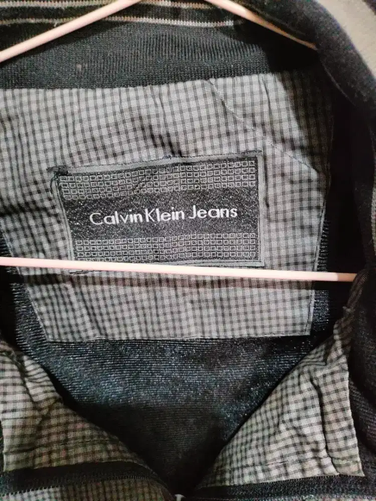 Jaket Kerja Calvin Klein Abu Parasut Size XL