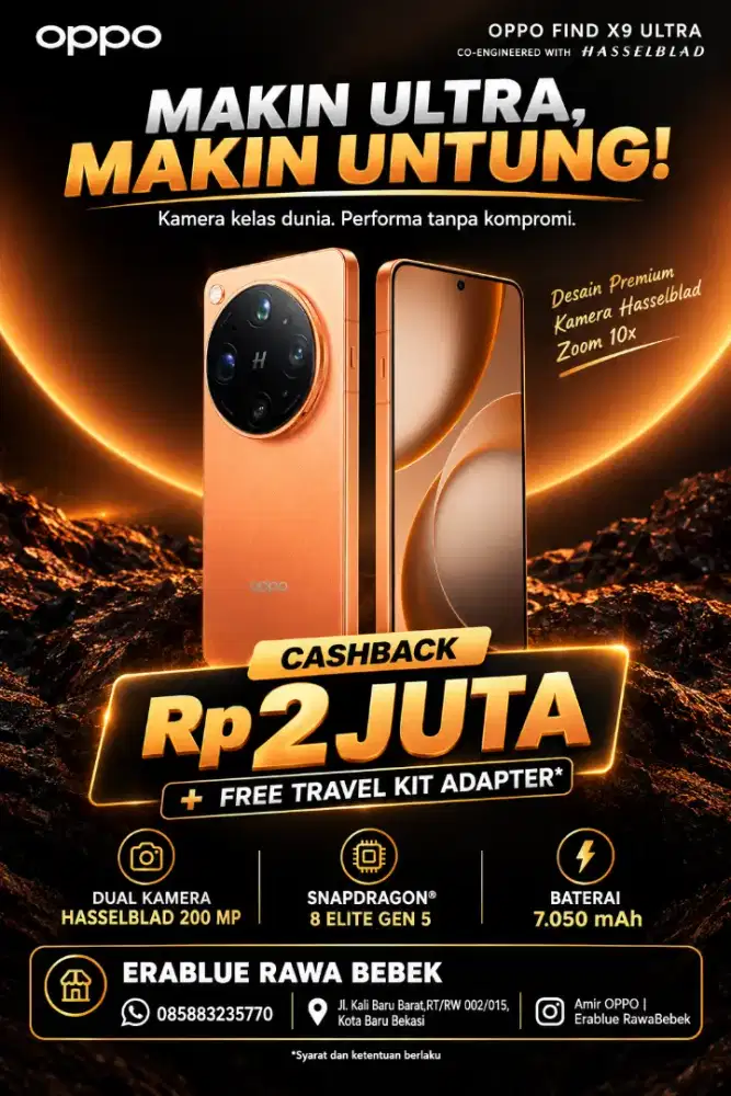 READY OPPO FIND X9 ULTRA 16/512GB | NEW SEGEL | CASH/CICILAN