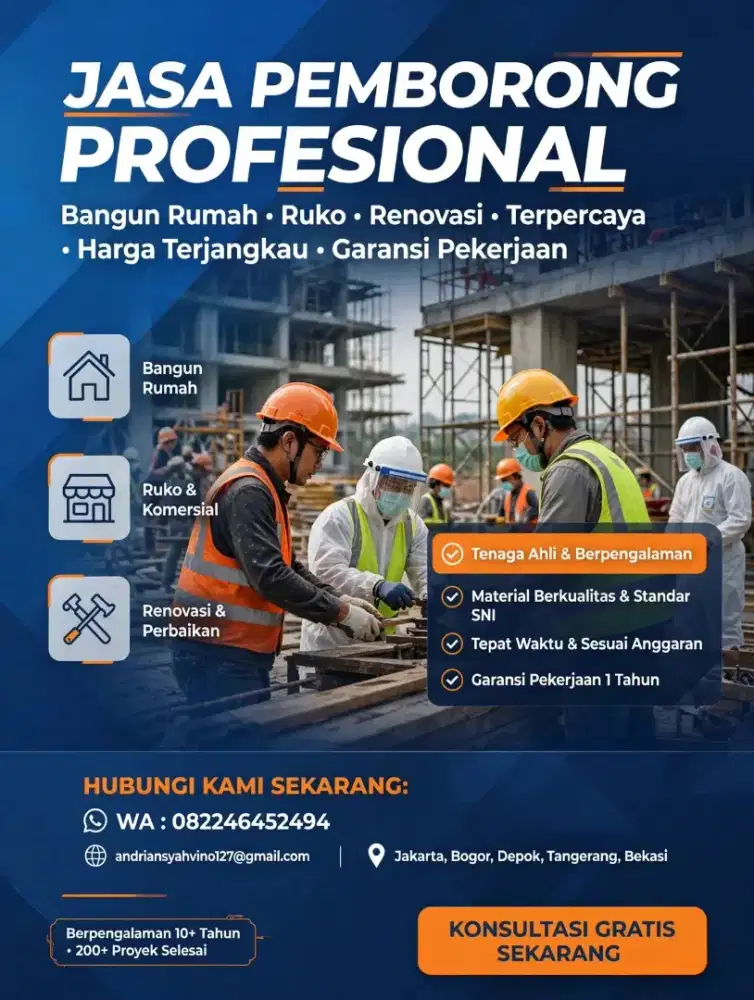 Jasa Pemborong Bangun Rumah Ruko Renovasi Profesional Garansi 1 Tahun