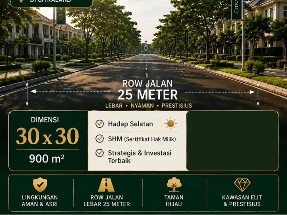 Dijual Tanah Kavling Lokasi Premium di Waterfront Citraland Surabaya