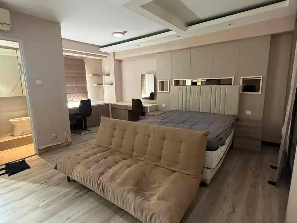 disewakan apartemen greenbay luas 35m2 tipe studio full furnish tahunan jakarta utara