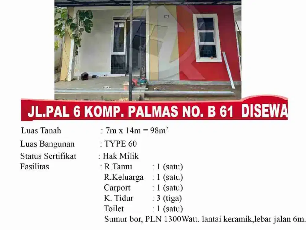 Rumah  sewa dekat IkIp dan WD