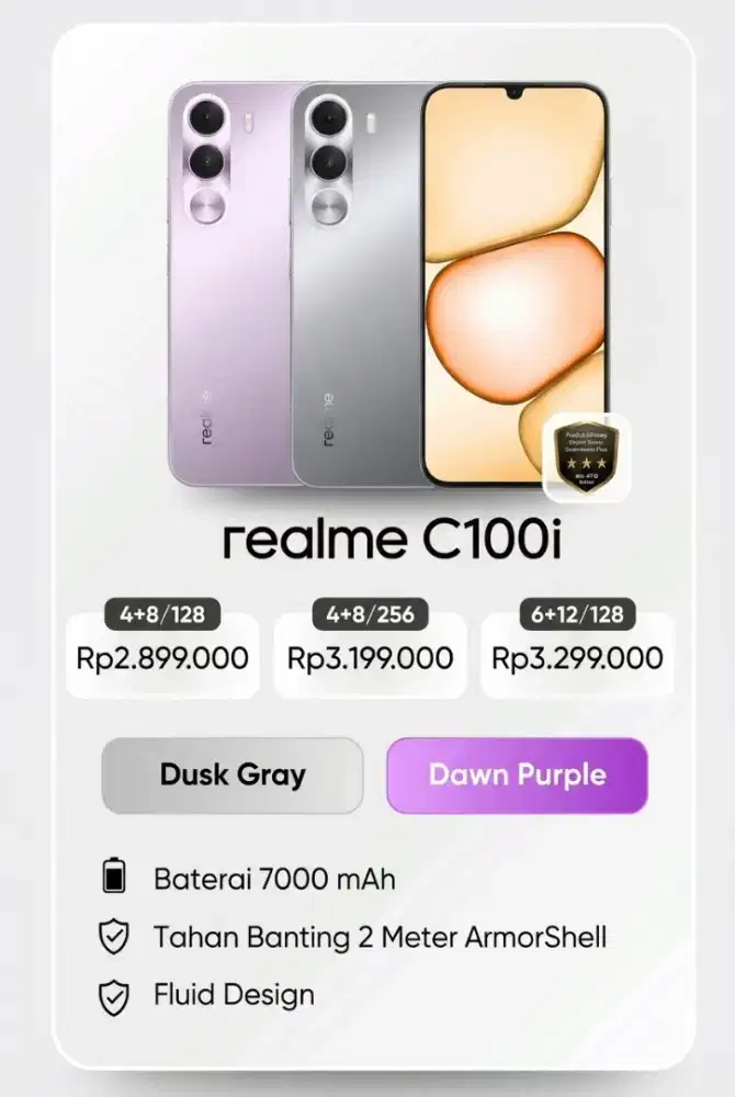 Realme C100i RAM 12/256GB