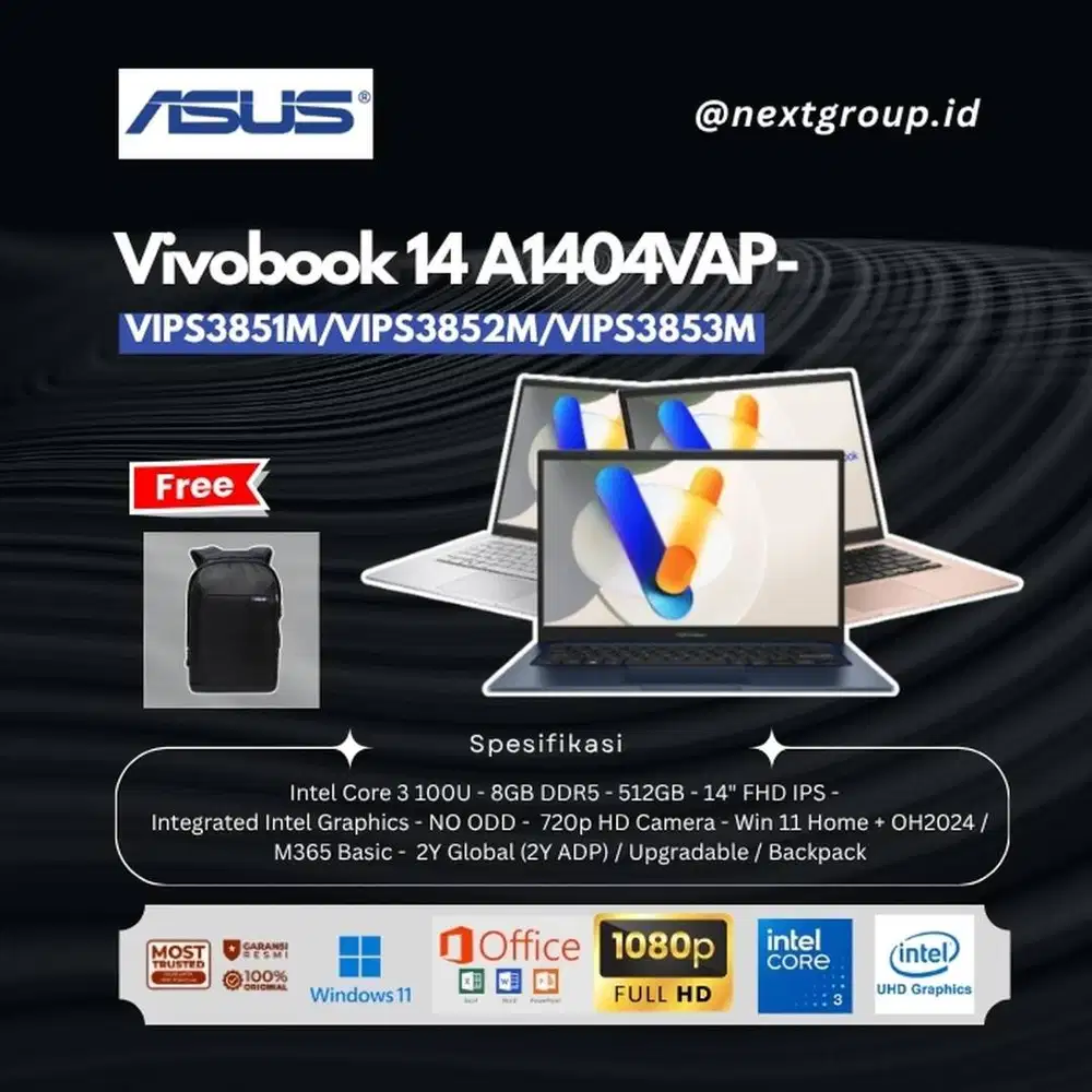 ASUS Vivobook 14 A1404VAP - VIPS3851M/VIPS3852M/VIPS3853M Intel Core 3