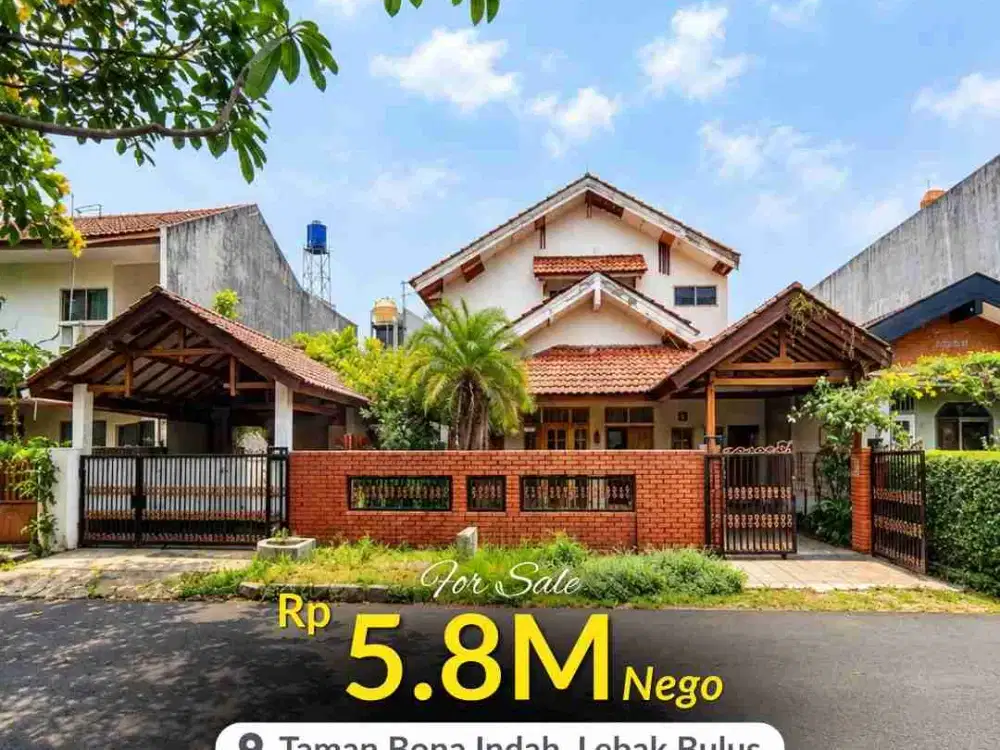 Jual Murah Rumah luas di Taman Bona indah lebak bulus