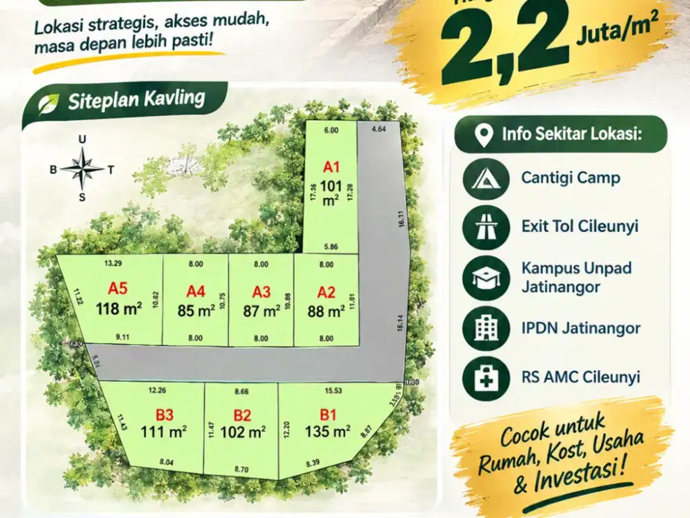 Green Cileunyi Asri — Kavling Strategis Mulai 2,2 Juta/m²