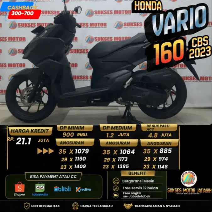 HONDA VARIO 160 CBS 2023 BISA CASH DAN KREDIT ATAU PAYMENT PAYLATER