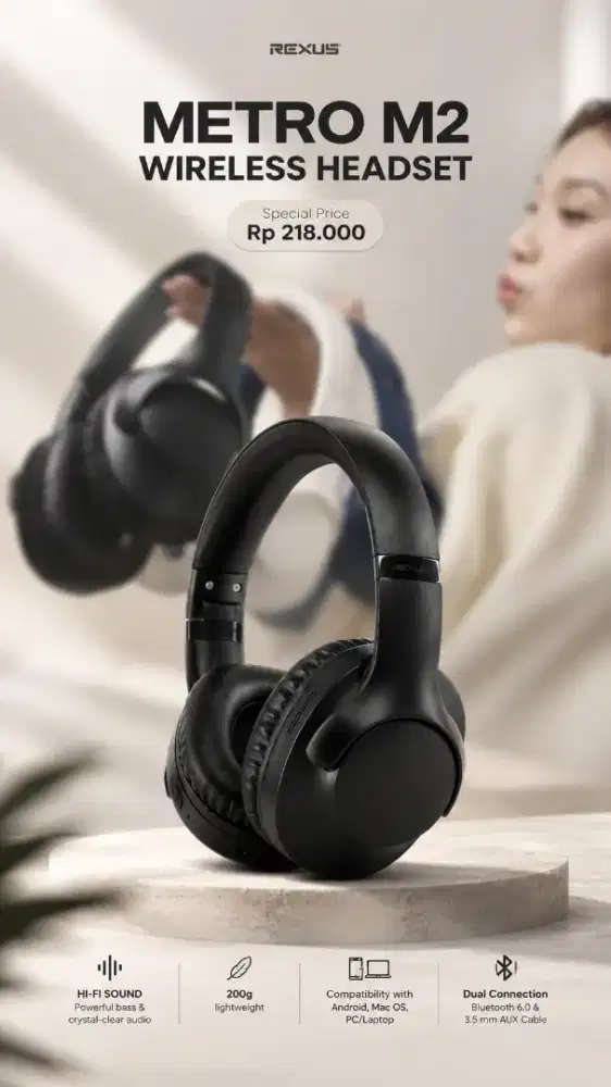Headset bluetooth rexus M2 V2