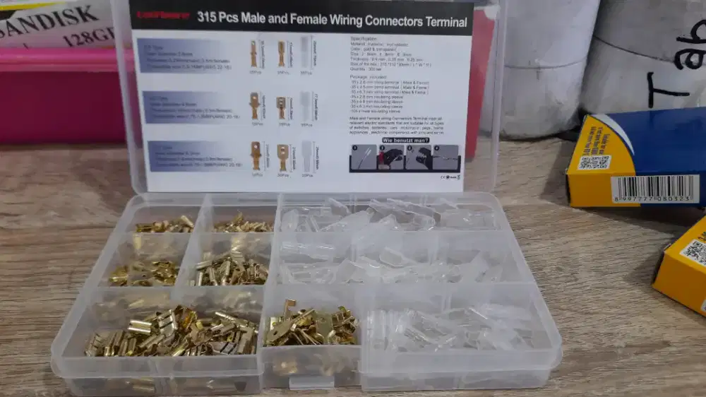 kit konektor kabel skun (terminal crimp kabel male dan female) 315 Pcs