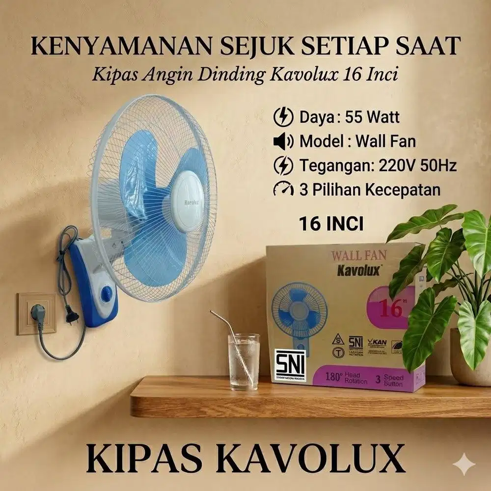 Kavolux Kipas Angin Dinding 16 Inch Murah / Wall Fan 16inch
