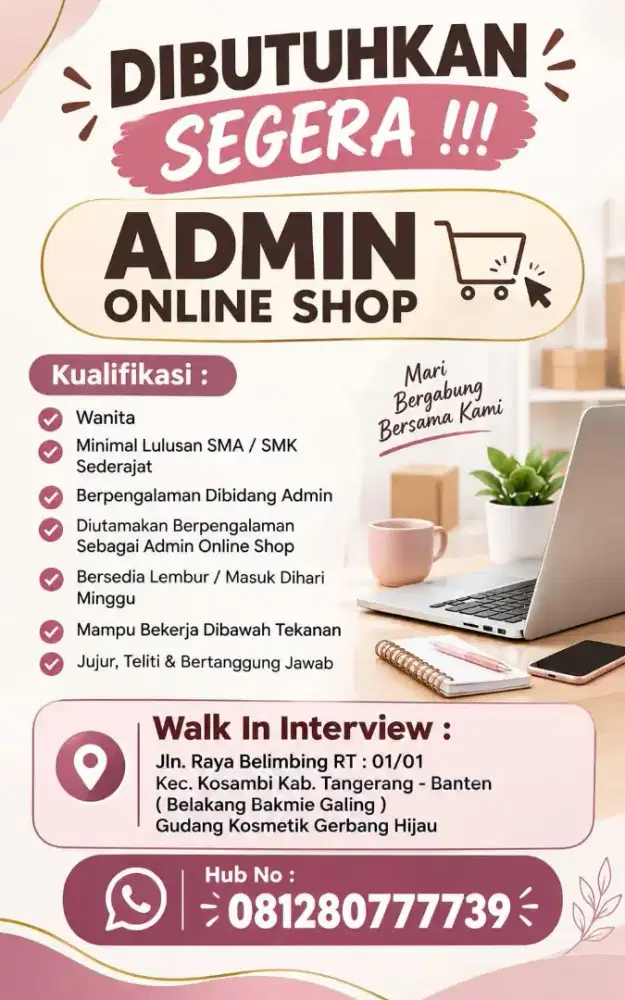 LOKER ADMIN E-COMMERCE