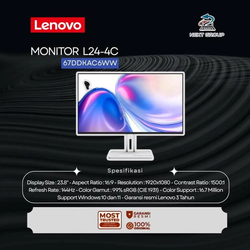 Lenovo L24-4C 67DDKAC6WW 23.8 FHD IPS 144Hz Gaming Monitor