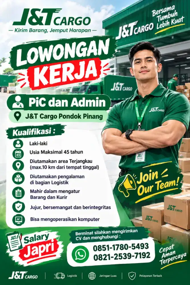Lowongan Penjaga Outlet JNT Cargo
