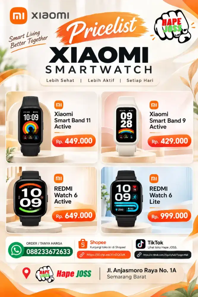 SMARTWATCH & SMARTBAND Xiaomi , Garansi 12 Bulan ( Ganti Unit Baru )