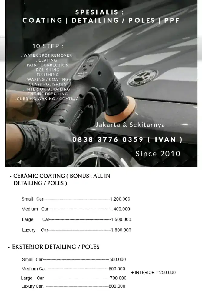 Spesialis coating , detailing , PPF