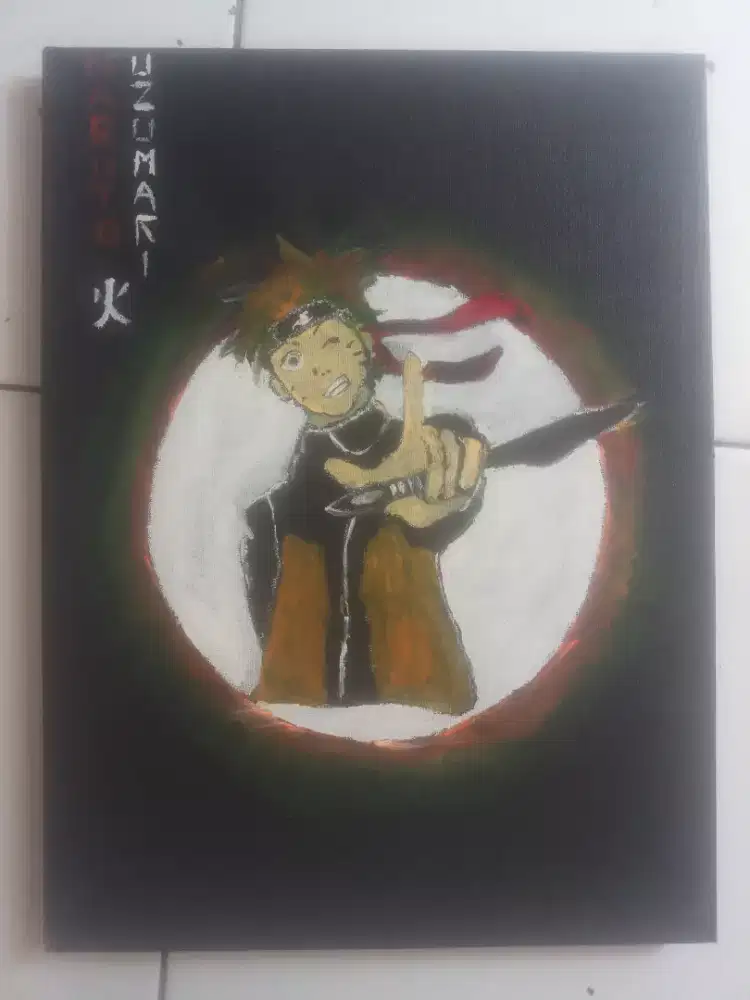 Lukisan hand Made Naruto kanvas 40.30