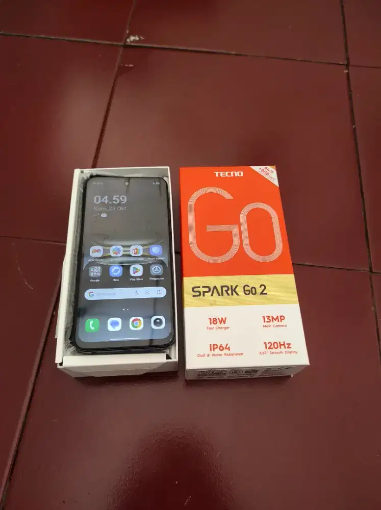 Tecno Spark GO2 4+4/64 Fullset Segel Terawat
