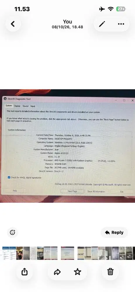 DIJUAL LAPTOP ACER ASPIRE 3
