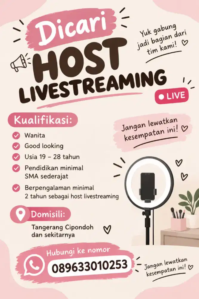 Dibutuhkan Host Live