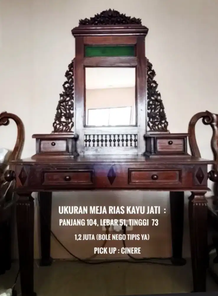 Meja Rias Kayu Jati Antik