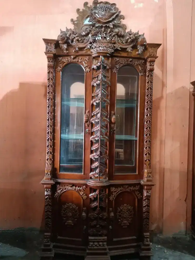 Jual lemari Pajangan Jepara 2 pintu