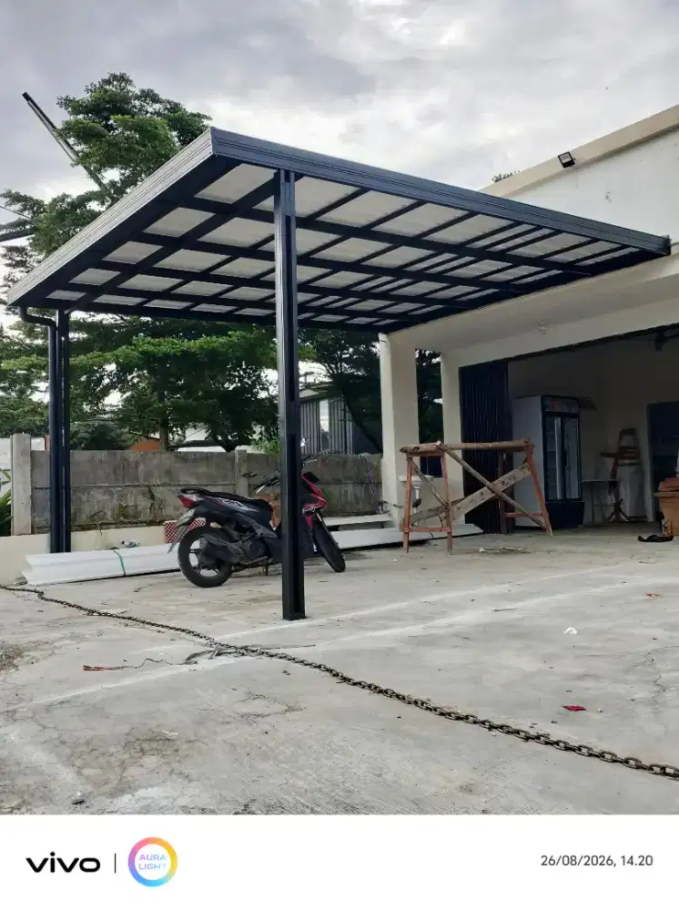 Kanopi baja ringan dan garasi