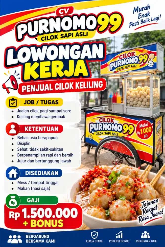 Lowongan Kerja Crew Bakso Keliling