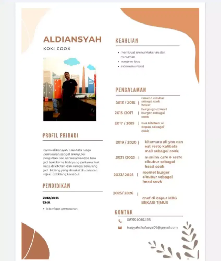 mencari kerja sebagai head chef sous chef atau cook