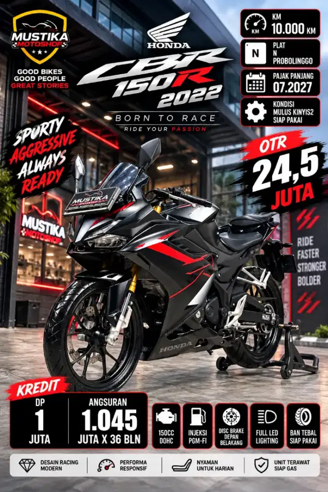 KM 10rb‼️Honda CBR 150R 2022. DANNY Mustika Sulfat