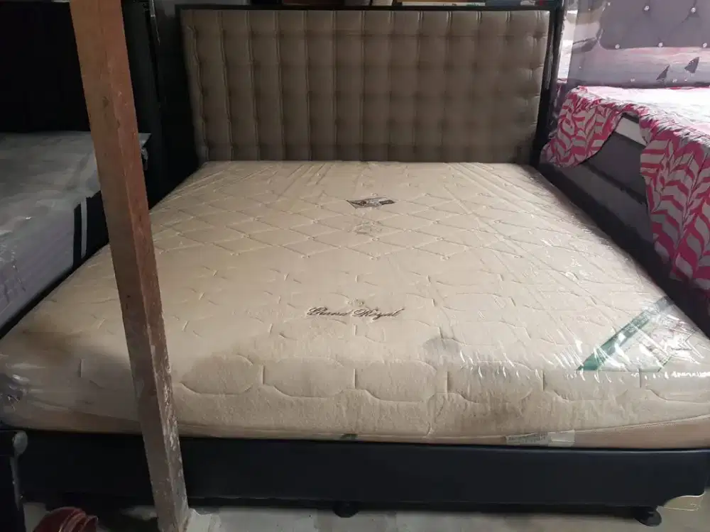 SPRINGBED KASUR FULL LATEX FULL SET ELITE GRAND ROYAL 6 KAKI BEKAS 95%