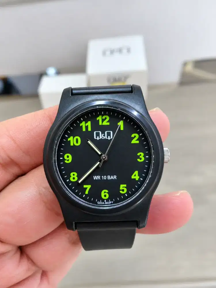 Jam Q&Q G22A-OO2VY Military Black Dial All Original New Fullset