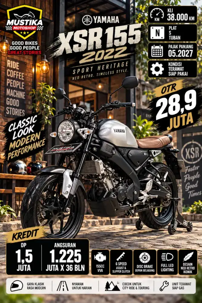 Termurah‼️Yamaha XSR 155 2022. Mulus Terawat. DANNY Mustika Sulfat