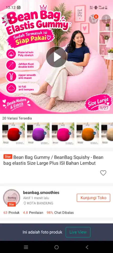 Di jual bangku bantal jumbo