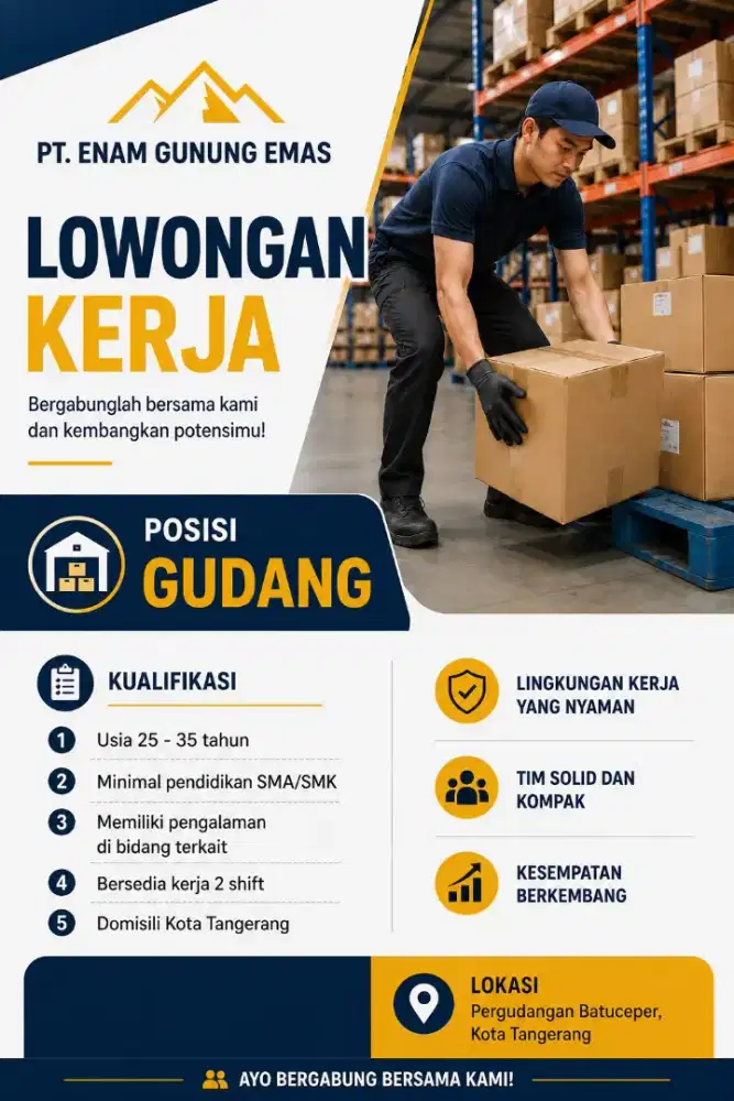 Lowongan Kerja Staff/Helper Gudang