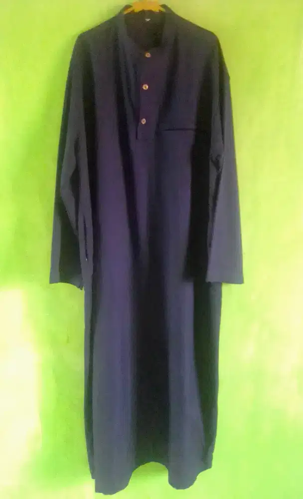 Gamis Pria Second Warna Navy/Biru Dongker Ukuran L