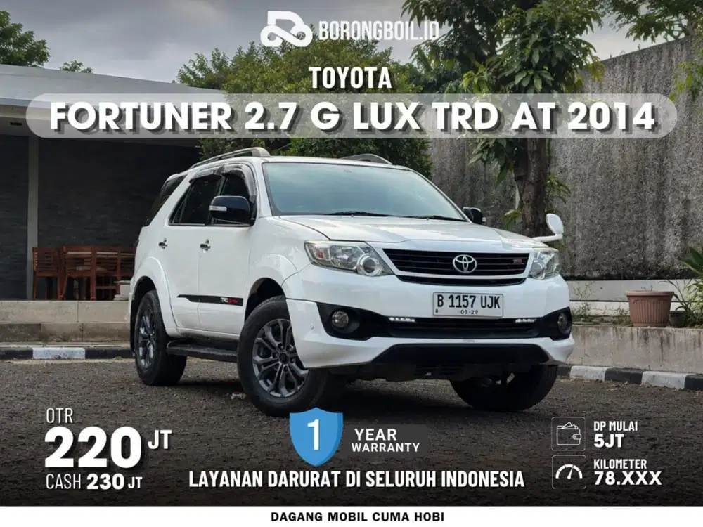 Low KM! Toyota Fortuner G Lux TRD AT 2014 Putih