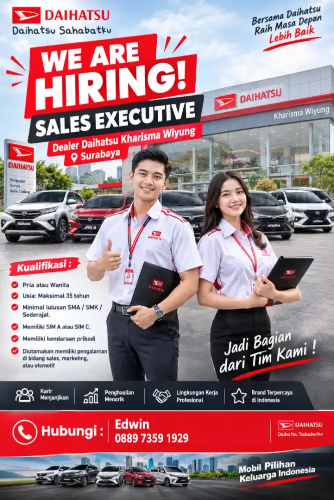 LOWONGAN SALES DEALER DAIHATSU WIYUNG SURABAYA
