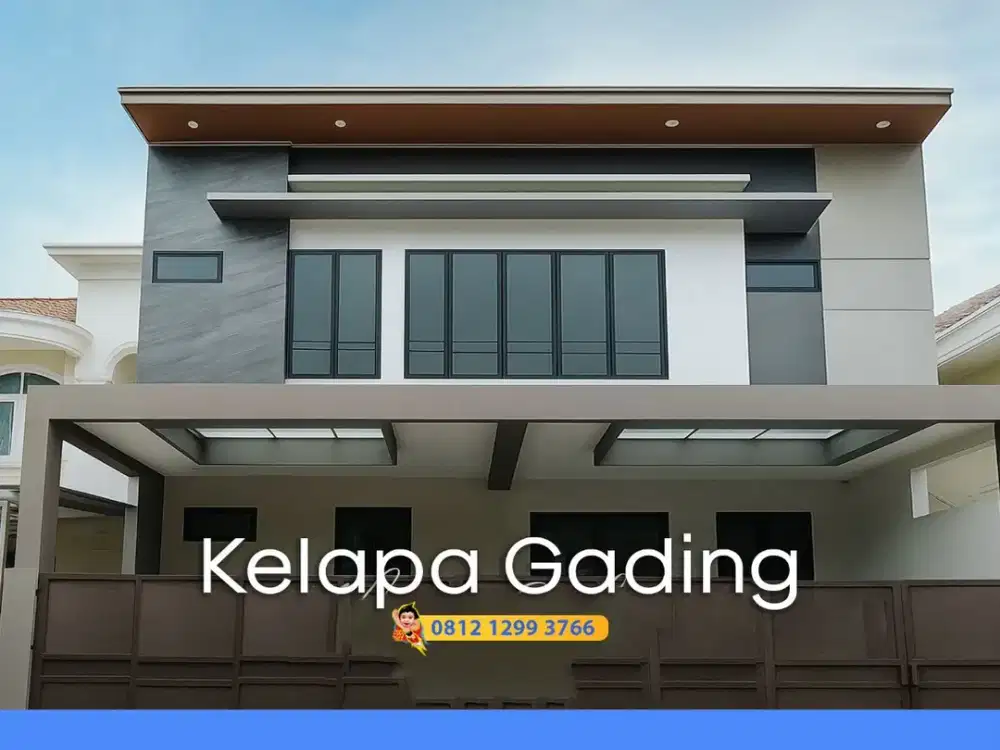 Rumah Baru 3 Lantai Minimalis Kelapa Gading Janur Indah Elok Kuning Hijau Pandawa