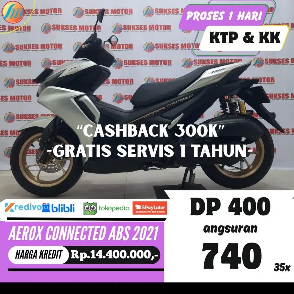 YAMAHA AEROX CONNECTED ABS 2021 KREDIT MURAH ANGSURAN SANGAT RENDAH