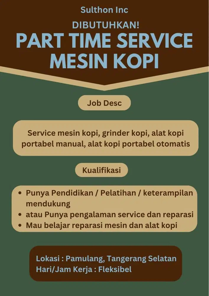Service mesin kopi freelance