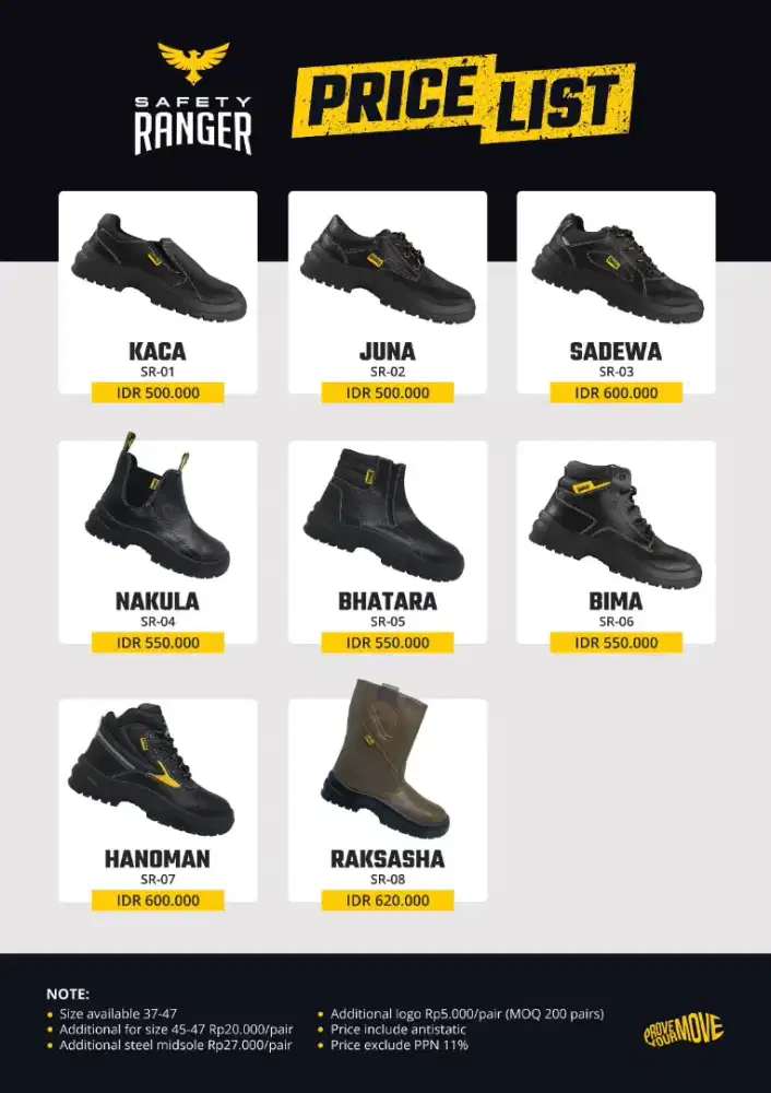 Sedia Sepatu Safety
