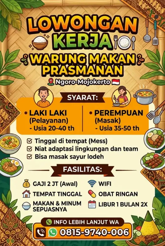 Cari tukang masak