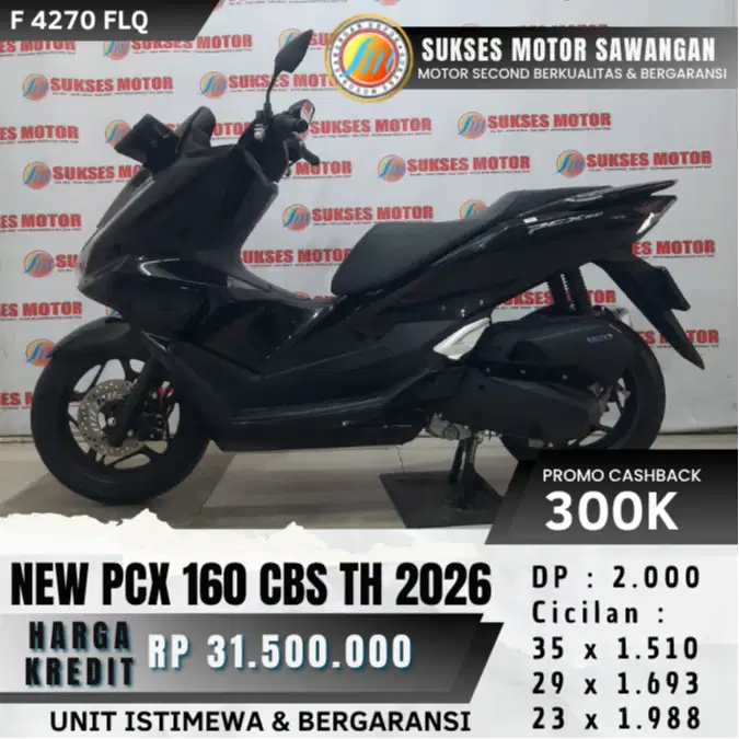 PROMO CASH KREDIT HONDA NEW PCX 160 CBS TH 2026 HITAM UNIT MULUS
