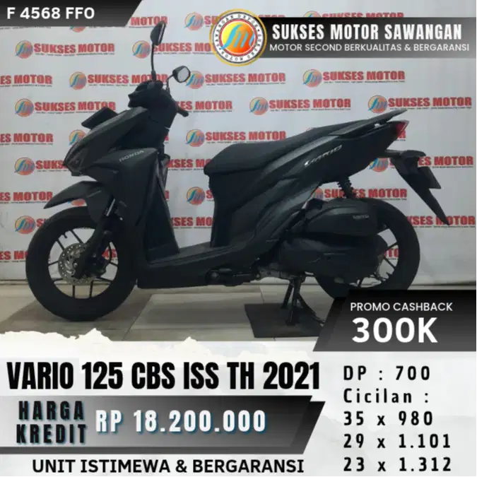 PROMO CASH KREDIT HONDA NEW VARIO 125 CBS ISS TH 2021 HITAM BERGARANSI