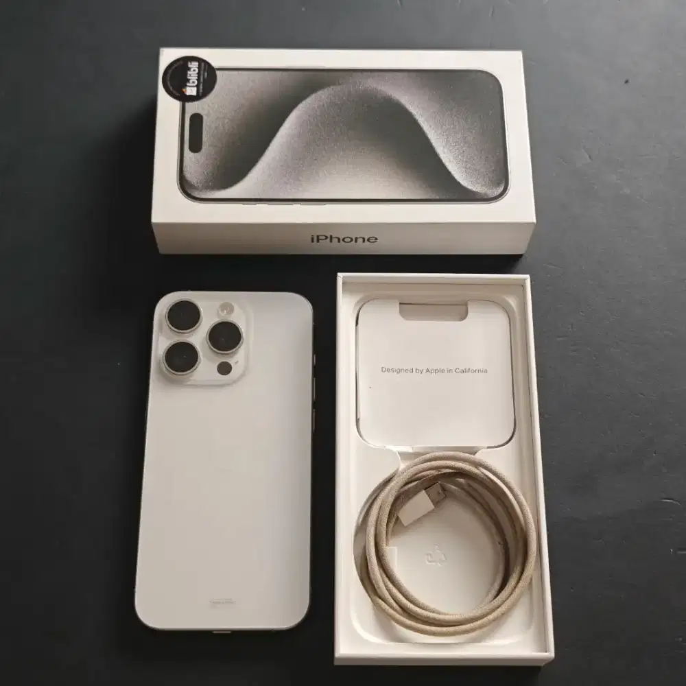 IPHONE 15 PRO 256GB WHITE TITANIUM EX GARANSI RESMI