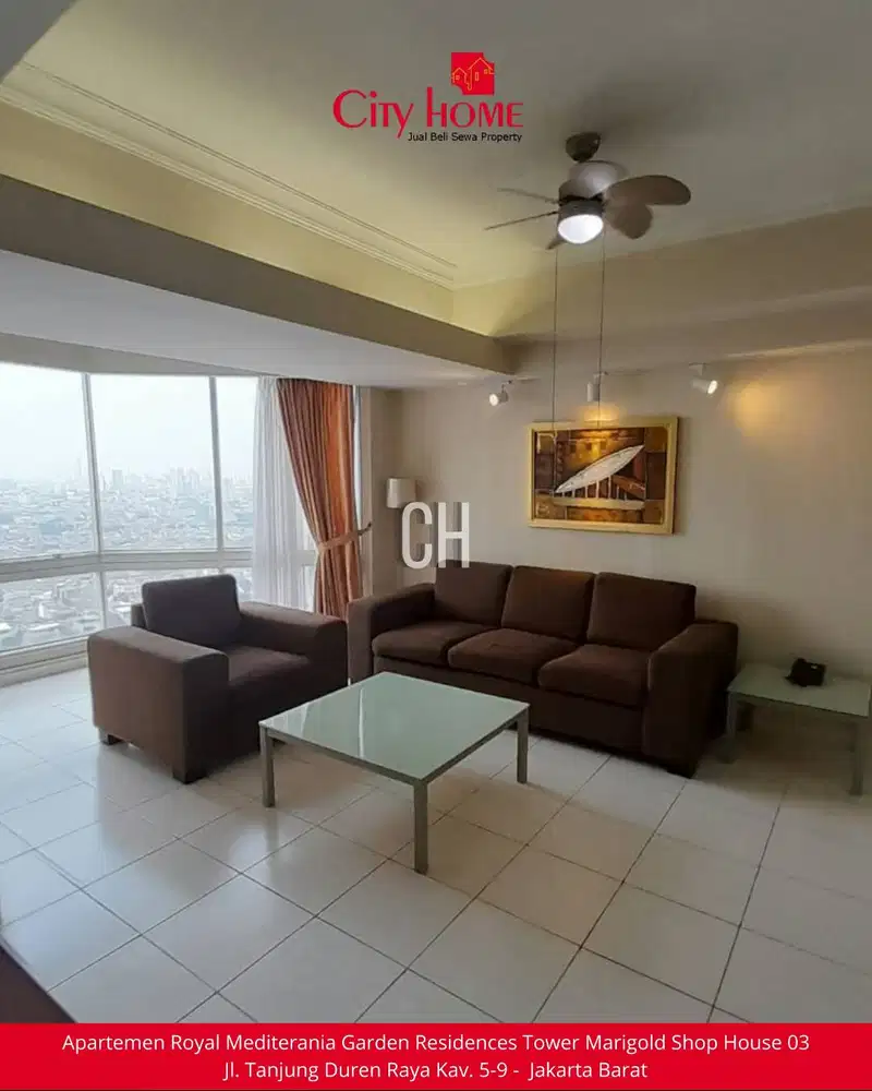 Disewakan Apartemen Furnished 2 BR di Taman Anggrek