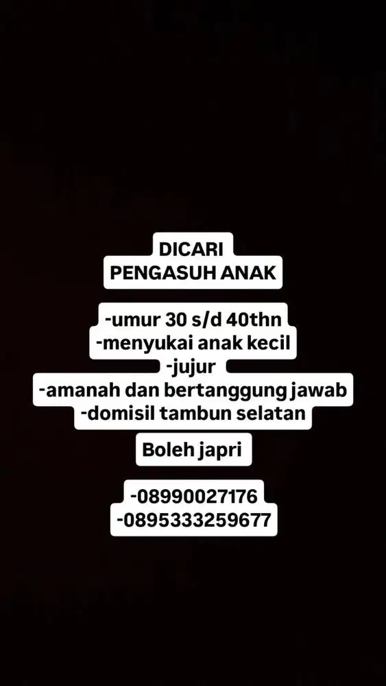 mencari pengasuh anak